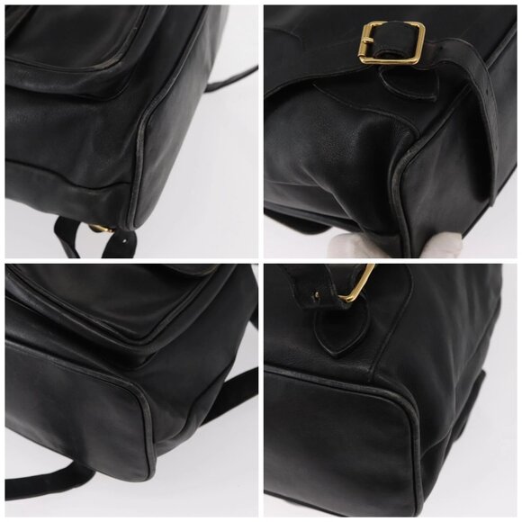 GUCCI Bamboo Backpack Leather Black Gold 003 2058 0016 Auth 154504 main image 9